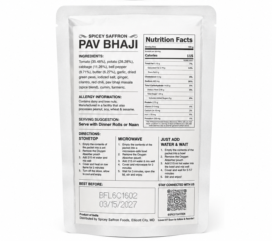 Spicey Saffron Pav Bhaji